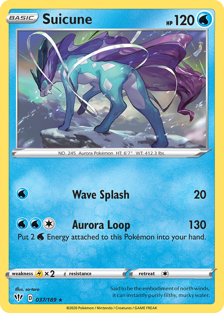 Suicune 2020 Darkness Ablaze Darkness Ablaze #037/189 Near Mint