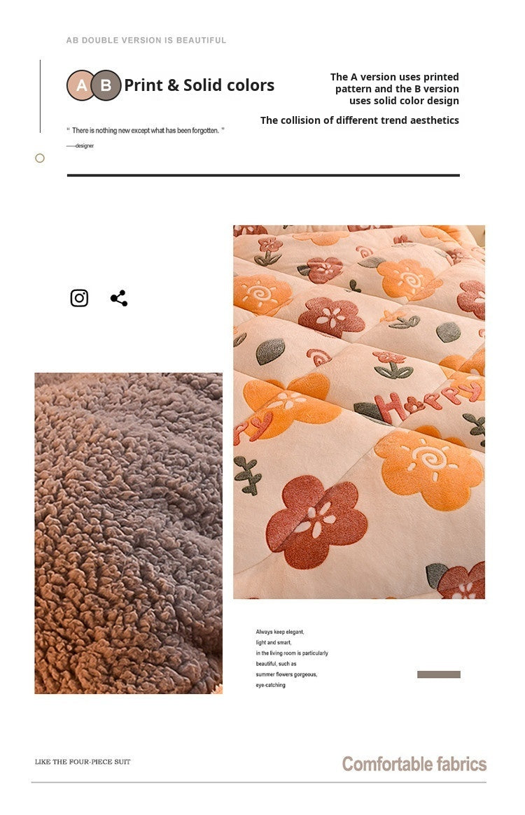 Manta de lana de cordero – Edredón de invierno de terciopelo de doble cara engrosado Cálido para cama y dormitorio