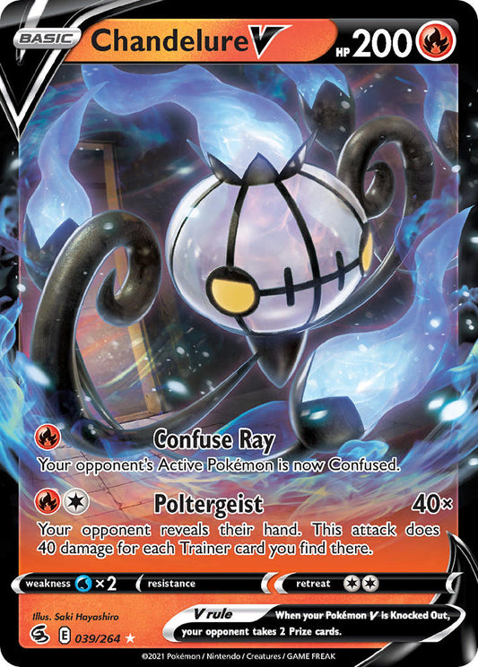 Chandelure V #039/264 Poing de Fusion 2021 Quasi Neuf