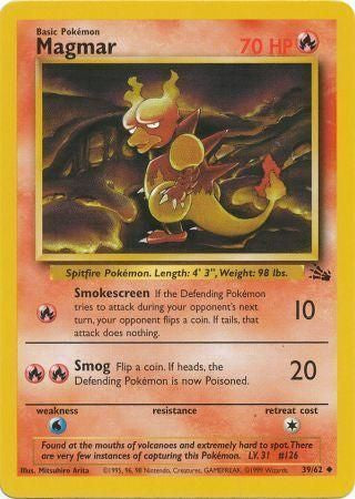 Magmar 1999 Fossil Unlimited #39/62 Trading Card Near Mint