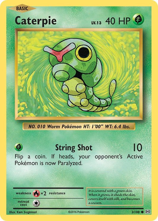Caterpie 2016 Evolutions Evoluciones #3/108 Jugado Ligero