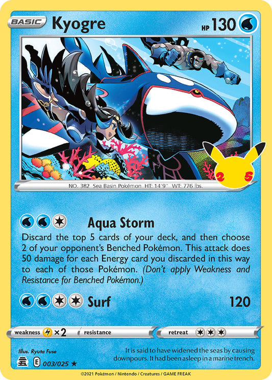 Kyogre Célébrations 2021 Célébrations #003/025 Quasi neuf