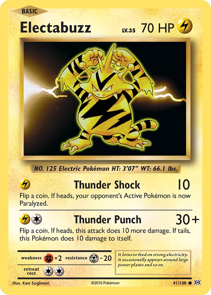 Electabuzz 2016 Evolutions Evolutions #41/108 Moderadamente Jugado