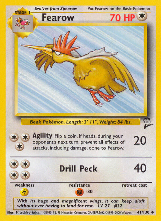 Fearow 2000 Base Set 2 #41/130 Trading Card Near Mint