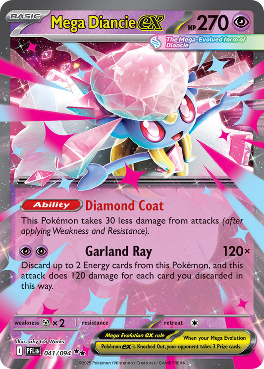 Mega Diancie ex 2025 Phantasmal Flames Phantasmal Flames #041/094 Near Mint