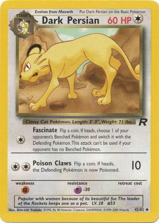 Dark Persian 2000 Team Rocket Unlimited #42/82 Trading Card Lightly Played