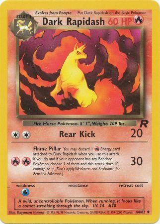 Dark Rapidash 2000 Team Rocket Unlimited #44/82 Trading Card Lightly Played