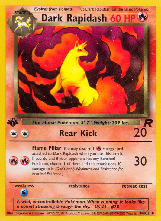 Dark Rapidash 2000 Team Rocket 1st Edition #44/82 Trading Card Near Mint
