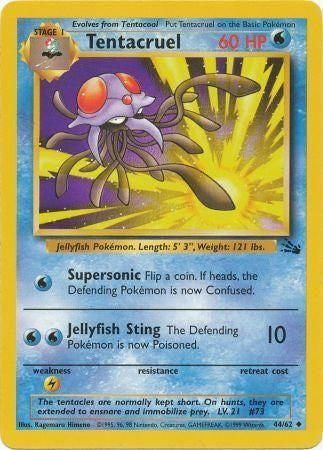 Tentacruel 1999 Fossil Unlimited #44/62 Trading Card Near Mint