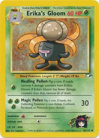 Erika's Gloom 2000 Gym Heroes Unlimited #45/132 Trading Card Near Mint
