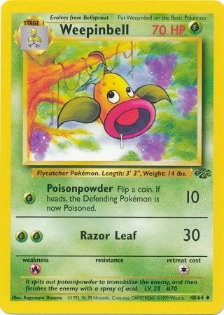 Weepinbell 1999 Jungle Unlimited #48/64 Trading Card Moderately Played