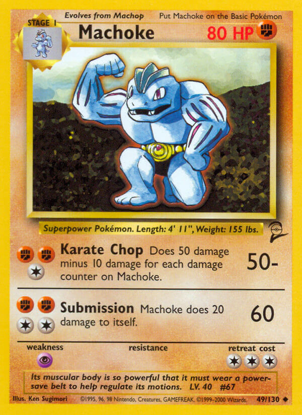 Machoke 2000 Base Set 2 #49/130 Trading Card Heavily Played