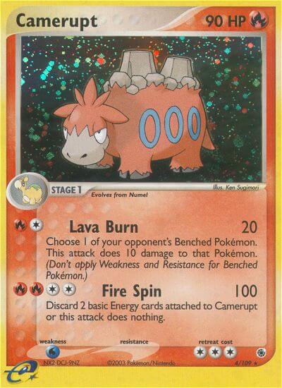 Camerupt 2003 EX Ruby & Sapphire EX Ruby & Sapphire #4/109 Moderately Played