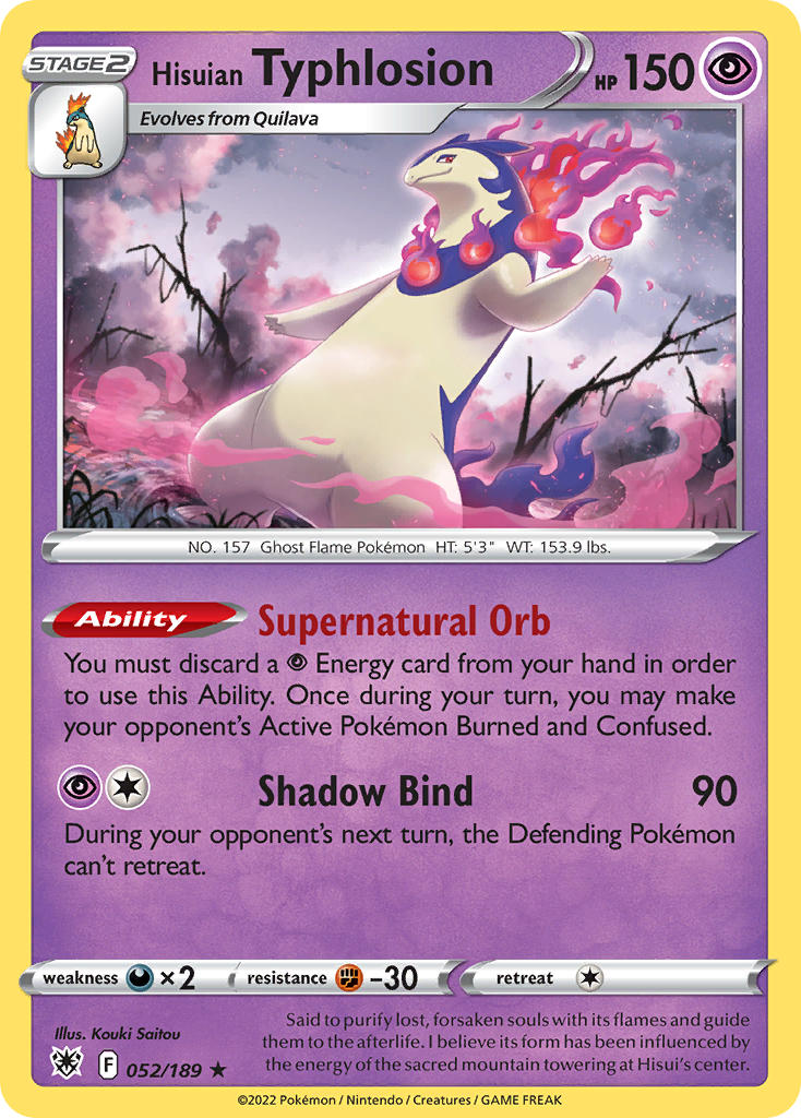 Typhlosion de Hisui #052/189 Resplandor Astral 2022 Casi Nuevo