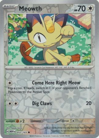 Meowth 2023 151 151 #052/165 Near Mint