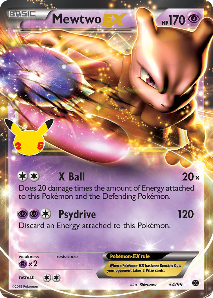 Mewtwo EX 2021 Celebrations Celebrations #54/99 Near Mint