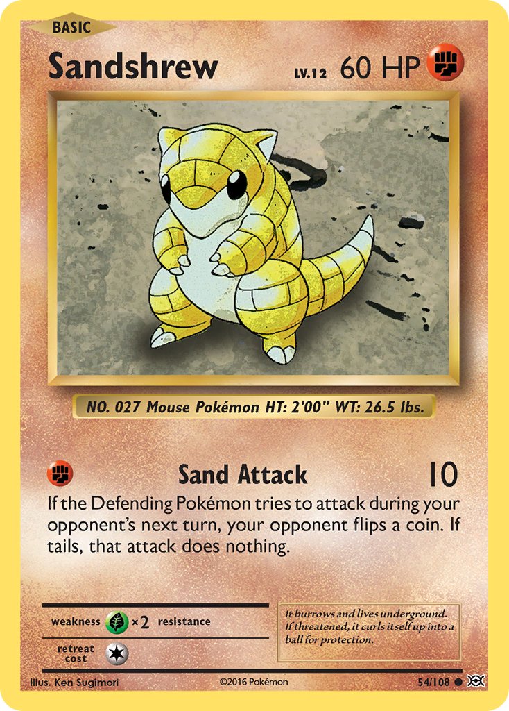 Sandshrew 2016 Evolutions Evolutions #54/108 Lightly Played