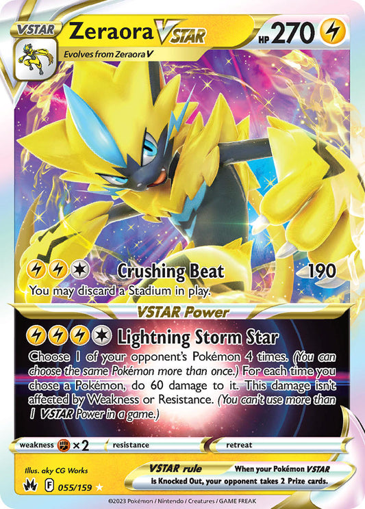 Zeraora VSTAR #055/159 Crown Zenith 2023 Near Mint