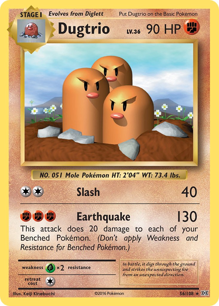 Dugtrio 2016 Evolutions Evolutions #56/108 Moderately Played