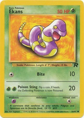 Ekans 2000 Team Rocket Unlimited #56/82 Trading Card Near Mint