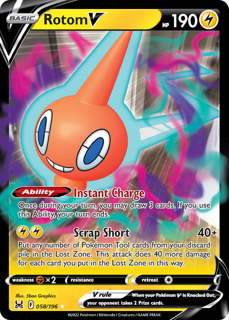 Rotom V #058/196 Lost Origin 2022 Casi Nuevo