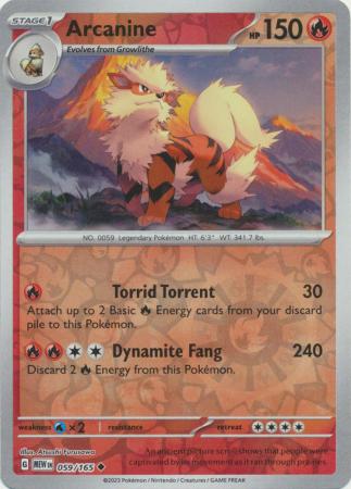 Arcanine 2023 151 151 #059/165 Casi Nuevo