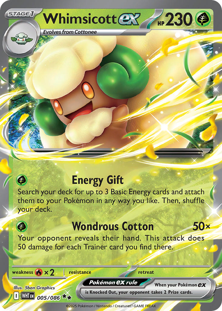 Whimsicott ex #005/086 Lumière Blanche 2025 Quasi Neuf