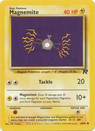 Magnemite 2000 Team Rocket Unlimited #60/82 Trading Card Near Mint