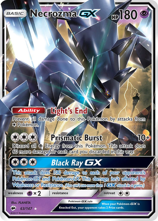 Necrozma GX #63/147 Ombres Ardentes 2017 Presque neuf