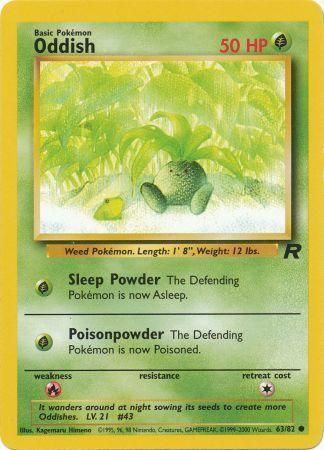 Oddish 2000 Team Rocket Unlimited #63/82 Trading Card Near Mint