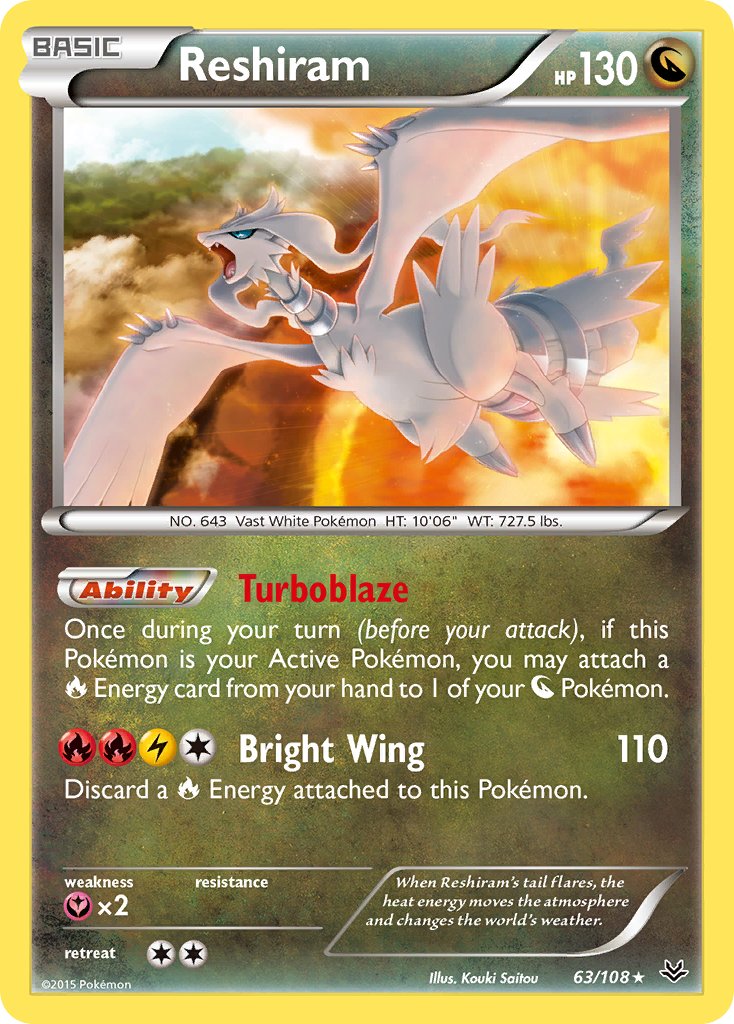 Reshiram 2015 Cielos Rugientes Cielos Rugientes #63/108 Casi Nuevo