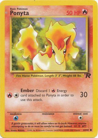 Ponyta 2000 Team Rocket Unlimited #64/82 Trading Card Near Mint