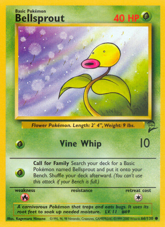 Bellsprout 2000 Set de Base 2 #66/130 Carte à collectionner Endommagée