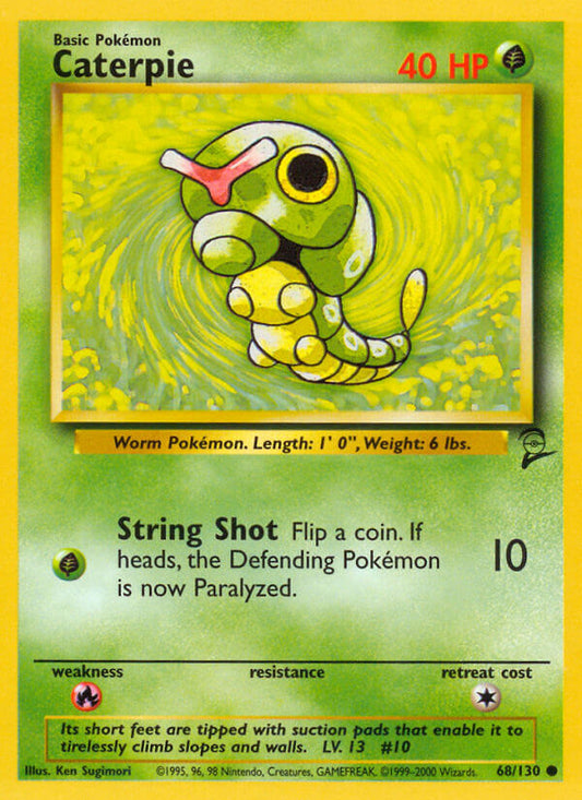 Caterpie 2000 Base Set 2 #68/130 Trading Card Moderately Played