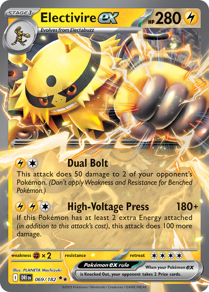 Electivire ex #069/182 Rivales Destinados 2025 Casi Nuevo