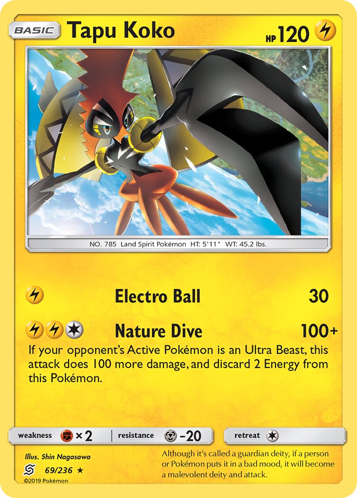 Tapu Koko 2019 Unified Minds Unified Minds #69/236 Near Mint