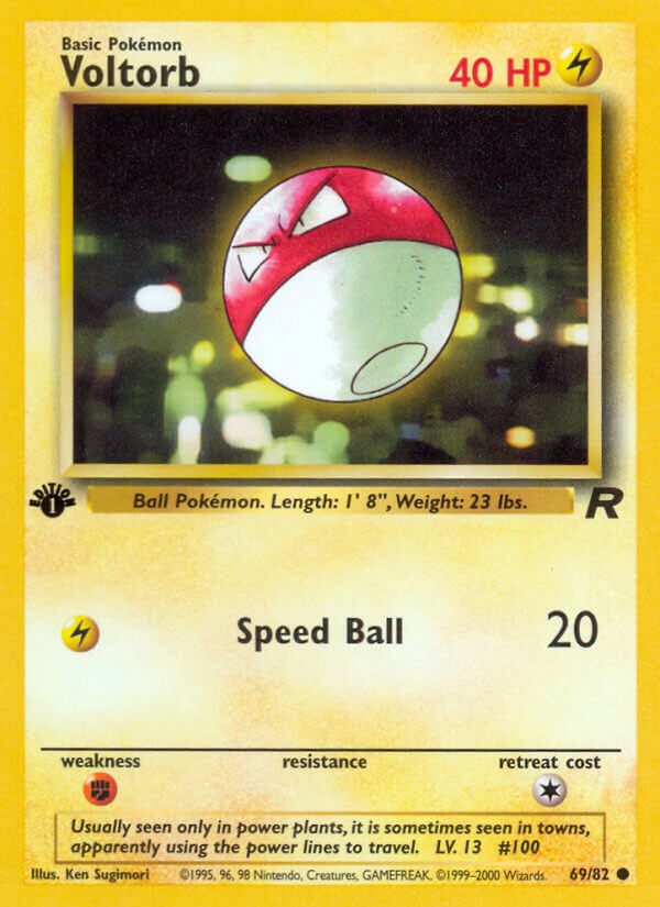 Voltorb 2000 Team Rocket 1st Edition #69/82 Trading Card Near Mint