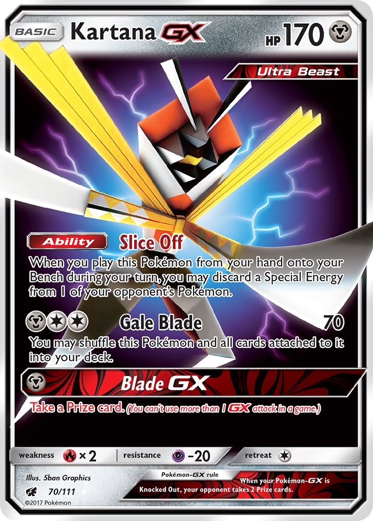 Kartana GX #70/111 Invasión Carmesí 2017 Casi Nuevo