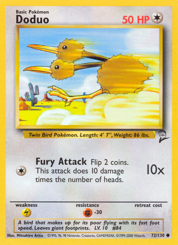 Doduo 2000 Base Set 2 #72/130 Trading Card Lightly Played