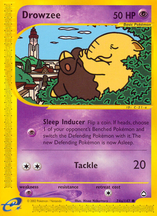 Drowzee 2003 Aquapolis #74/147 Carta Coleccionable Moderadamente Jugada