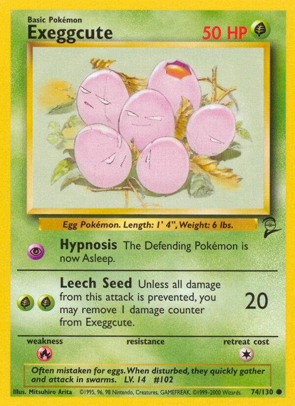 Exeggcute 2000 Base Set 2 #74/130 Trading Card Moderately Played
