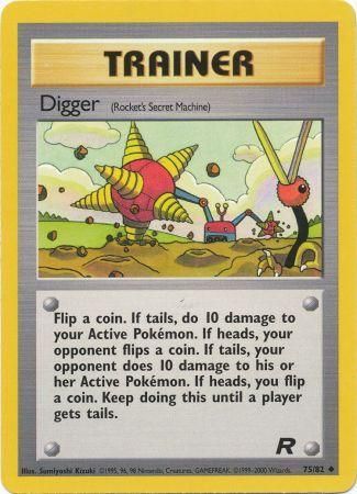 Digger 2000 Team Rocket Unlimited #75/82 Trading Card Near Mint