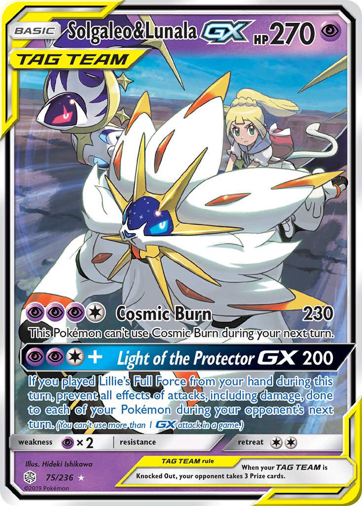 Solgaleo & Lunala GX #75/236 Cosmic Eclipse 2019 Near Mint