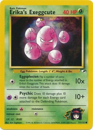 Erika's Exeggcute 2000 Gym Heroes Unlimited #77/132 Trading Card Near Mint