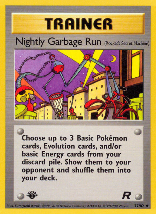 Nightly Garbage Run 2000 Team Rocket 1st Edition #77/82 Trading Card Near Mint