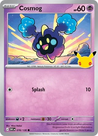 Cosmog #078/128 30th Celebration 2026 Near Mint