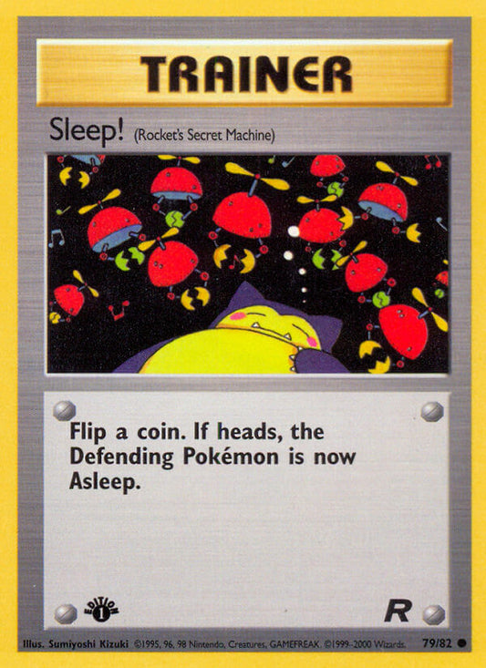 Sleep! 2000 Team Rocket 1st Edition #79/82 Trading Card Near Mint