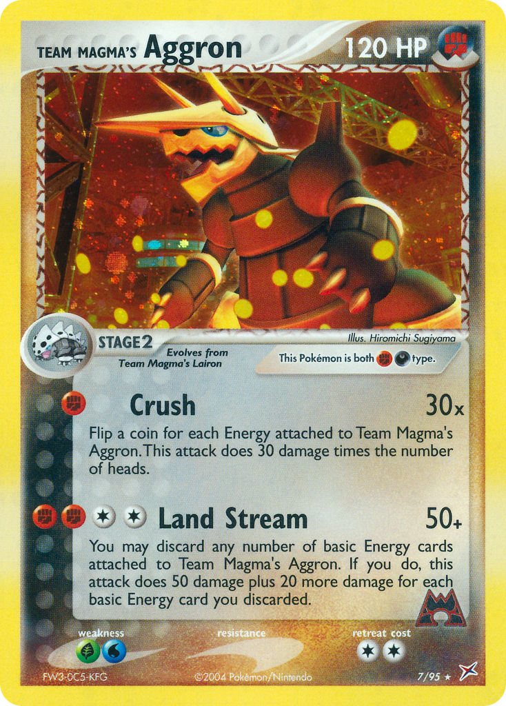 Aggron du Team Magma 2004 EX Team Magma Vs Team Aqua EX Team Magma Vs Team Aqua #7/95 Quasi neuf