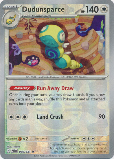 Dudunsparce #080/131 Prismatic Evolutions 2025 Near Mint