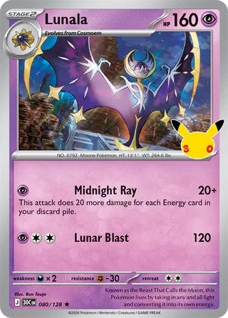 Lunala #080/128 30th Celebration 2026 Near Mint